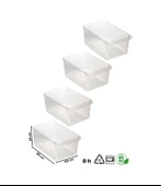 Porsima 3185 4lü 8 Litre Dolap Içi ve Buzdolabı Içi Düzenleyici Banyo Mutfak Organizeri 20X32X7 cm - 3