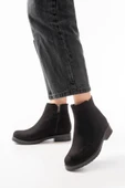 165-204 Siyah Süet Fermuarlı Günlük Kadın Bot thumbnail 2