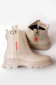 ASM-086 Bej Fashion Aksesuarlı Fermuarlı Günlük Kadın Bot thumbnail 5