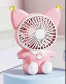 SEVİMLİ HAYVAN MASAÜSTÜ ŞARZLI ÖZEL FİGÜRLÜ PEMBE RENK EL FANI - 1