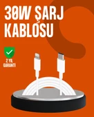 30W TypeC Lightning Hızlı Şarj Kablosu 1.2m  Uyumlu - 1