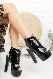 Tatum Siyah Rugan Yüksek Topuklu Ayakkabı - 2