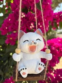 Sallanan Kedi Polyester Duvar Balkon Bahçe Süsü 4 FARKLI RENK - 4