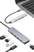 Macbook Pro/air Uyumlu USB TypeC 8 In 1 Hub Dönüştürücü Çevirici Çoklayıcı USB Hdmı Micro Sd 8 Girişli - 1