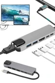 Usb Typec Hub Dönüştürücü Çevirici Çoklayıcı Macbook Çevirici 8 Portlu - 2
