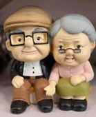 BANKTA OTURAN DEDE VE NİNE 2 Lİ BİBLO BÜYÜK BOY - 2