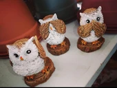 Dekoratif Görmedim Duymadım Bilmiyorum 3’lü Baykuş Biblo - 1