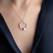 Vaoov 925 Ayar Gümüş Kalp Çemberi Kolye thumbnail 3