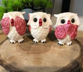 Dekoratif Görmedim Duymadım Bilmiyorum 3’lü Baykuş Biblo - 1