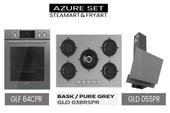 GL General Azure Gri Ankastre Set GLD055PR-GLO038RSPR-GLF64CPR Buhar Destekli thumbnail 1