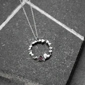 Vaoov 925 Ayar Gümüş Kalp Çemberi Kolye thumbnail 6