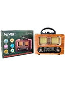 NS-6635  Büyük Boy Retro, Nostaljik, Ahşap Tasarım Bluetooth Hoparlörlü, Şarjlı, Taşınabilir Fm/am Destekli Radyo thumbnail 5
