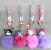 Ponponlu Kuromi Ve Hello Kitty Karışık Anahtarlık - 1