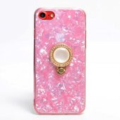 Apple iPhone 6S Kılıf Vista Yüzüklü Mermer Desenli Cam Kapak iRing - 6