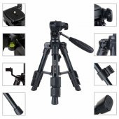 Jmary KP-2203 Profosyonel Tripod Fotoğraf Video Kamera Cep Telefonu - 8