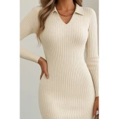 Lucky Life Kadın Uzun Kollu Triko Elbise thumbnail 4