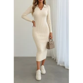 Lucky Life Kadın Uzun Kollu Triko Elbise thumbnail 3