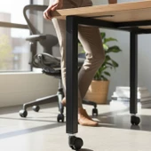 Koltuk Tekeri Kısa U Tablalı Dönerli Siyah Metal Gövde Dayanıklı Yapı 360 Derece Döner Mekanizma thumbnail 6