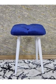 Kare Beyaz Boyalı Konik Ayaklı Tabure - Oturak - Bar Taburesi - Ayaklı Tabure Mavi Renk 33 x 48 Boyut/Ebat - 2
