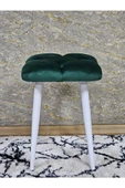Kare Beyaz Boyalı Konik Ayaklı Tabure - Oturak - Bar Taburesi - Ayaklı Tabure Yeşil Renk 33 x 48 Boyut/Ebat thumbnail 2