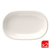 Tabak Evi Porselen Magnus Oval Kayık Tabak 23x15x3cm 2 Lİ thumbnail 1