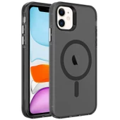 Apple iPhone 11 Kılıf  M-safe Şarj Özellikli Buzlu Transparan C-Pro Sert Kapak thumbnail 1