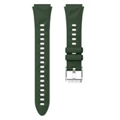 Sneezy Huawei Watch GT6 41mm İle Uyumlu Prism Metal Tokalı Soft Yumuşak Silikon Kordon  Haki - 5