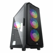 PowerBoost VK-K521B 650W 80+ USB 3.2 ARGB ATX Mid Tower Siyah Kasa thumbnail 1