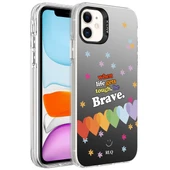 Apple iPhone 11 Kılıf Desenli  Silver Sert Kapak thumbnail 1