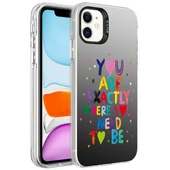Apple iPhone 11 Kılıf Desenli  Silver Sert Kapak thumbnail 1