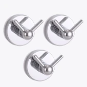 Askılık 2’li KROM 3’lü Set Vidalı Paslanmaz Metal Duvar Askılığı Gümüş Renk Banyo ve Mutfak İçin - 1