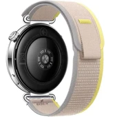 Huawei Watch GT6 41mm Uyumlu Kordon Trail Loop Cırtlı Yumuşak Kumaş Şık Kordon  Sarı - 2