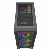 PowerBoost PB-P705B 650W 80+ Bronz USB 3.2 ARGB ATX Mid Tower Siyah Kasa thumbnail 3