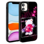 Apple iPhone 11 Kılıf Parlayan Kabartmalı İkonik Figürlü  Amas Silikon Kapak thumbnail 1