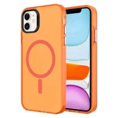 Apple iPhone 11 Kılıf  M-safe Şarj Özellikli Buzlu Transparan C-Pro Sert Kapak thumbnail 1