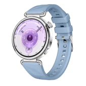 Sneezy Huawei Watch GT6 41mm İle Uyumlu Prism Metal Tokalı Soft Yumuşak Silikon Kordon  Mavi thumbnail 1