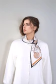 Walkenzo Zincir Desenli Modern Tasarım Kadın Kravat Fular thumbnail 4