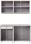 T Designo Eylül Hazır Mutfak Dolabı 140 cm Parlak Mürdüm- Tezgah Dahil - 5