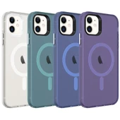 Apple iPhone 11 Kılıf  M-safe Şarj Özellikli Buzlu Transparan C-Pro Sert Kapak thumbnail 3