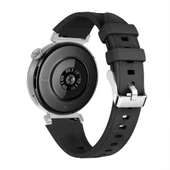 Sneezy Huawei Watch GT6 41mm İle Uyumlu Prism Metal Tokalı Soft Yumuşak Silikon Kordon  Siyah - 2