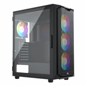 PowerBoost VK-K521B 650W 80+ USB 3.2 ARGB ATX Mid Tower Siyah Kasa thumbnail 4