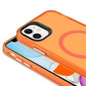 Apple iPhone 11 Kılıf  M-safe Şarj Özellikli Buzlu Transparan C-Pro Sert Kapak thumbnail 4