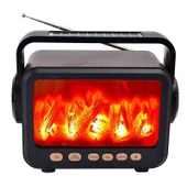Rt-734 Şömine Görünümlü Fenerli / Solar Güneş Enerjili / Nostalji Bluetooth/USB/Sd/ Radyo Mp3 Player Müzik Kutusu thumbnail 2