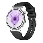 Sneezy Huawei Watch GT6 41mm İle Uyumlu Prism Metal Tokalı Soft Yumuşak Silikon Kordon  Siyah - 6