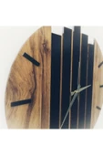 Bohem Modern Ahşap Duvar Saati 50cm 50 x 50 Kahverengi - 2