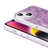 Apple iPhone 13 Kılıf M-safe Şarj Özellikli Fırça Boya Desenli  Palet Kapak thumbnail 3