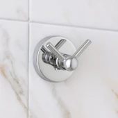 Askılık 2’li KROM Vidalı Paslanmaz Metal Duvar Askılığı Gümüş Renk Banyo Mutfak Havlu Askısı Elbise - 3