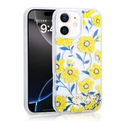 Apple iPhone 12 Kılıf Sıvılı Simli Baskılı Şeffaf Arka Yüzey  Mossa Silikon Kapak thumbnail 1