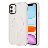 Apple iPhone 11 Kılıf Mat Arka Yüzey Wireless Şarj Özellikli  Flet M-safe Kapak thumbnail 1