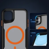 Apple iPhone 12 Kılıf M-safe Şarj Özellikli Renkli Kenar Airbag Şeritli  Lamer Kapak thumbnail 4